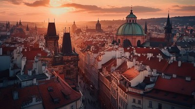 Prague, paradis crypto ? • Qant, M. de R. avec Midjourney