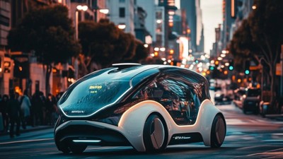 Le futur des robotaxis • Qant, M. de R. avec Midjourney