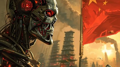 “La menace de la Chine et de l’IA” (Qant, M. de R. avec Midjourney)
