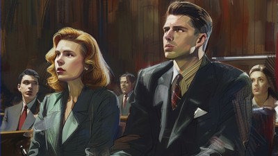 Scarlett Johansson et Sam Altman attendent le verdict dans le procès qui les oppose (Qant avec Midjourney)