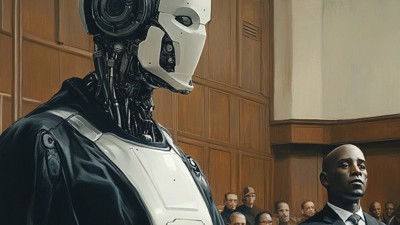 “Le robot en juge raciste” (Qant, M. de R. avec Midjourney)