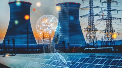 “Les besoins énergétiques de l’IA” (Qant, M. de R. avec Midjourney)