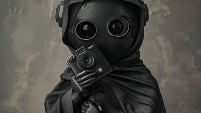 “Le robot s’empare de la caméra” (Qant, M. de R. avec Midjourney)