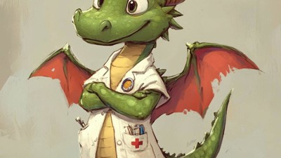 Le dragon à l’hôpital • Qant, M. de R. avec Midjourney