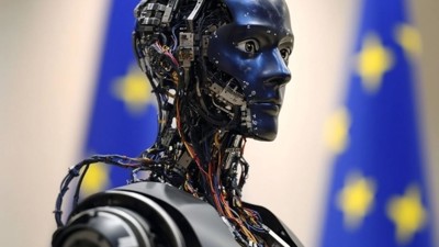 "L'Europe veut réglementer l'IA" (Qant, M. de R. avec Midjourney)