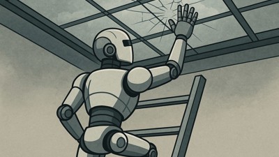 “Le plafond de verre de l’IA” • Une illustration de Qant, M. de R., avec GPT-4o