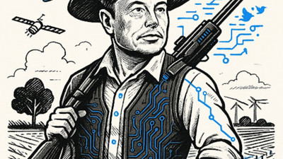 “Musk et le fusil à tirer dans les coins” • Une caricature de Qant avec GPT-4o