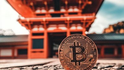 "Le Japon fait l'oeil doux aux cryptos" (Qant, M. de R. avec Midjourney)