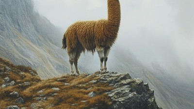 "Un lama dans le mistral" (Qant, M. de R. avec Midjourney)