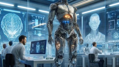 "La Conscience du Robot". Illustration créée avec Dall-e sur la base de l'article ci-dessous. 