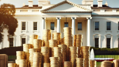 Les cryptos à la Maison Blanche • Qant, M. de R. avec Midjourney Les cryptos à la Maison Blanche • Qant, M. de R. avec Midjourney