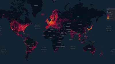 La couverture biaisée du monde par le modèle de Niantic • Source : Niantic